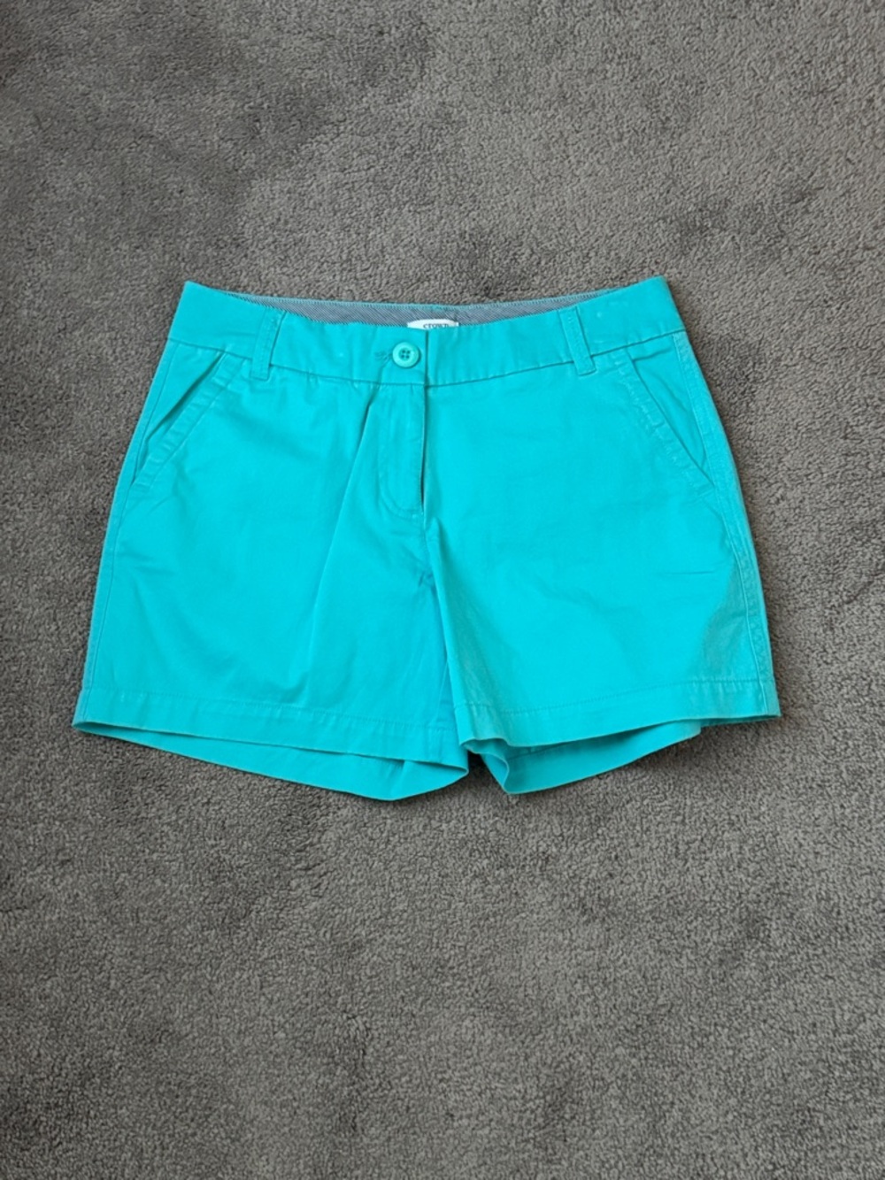 Crown & Ivy Caroline Shorts SIZE 2 Turquoise Flat Front Casual Summer Preppy